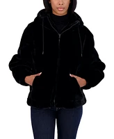 Sebby Juniors' Reversible Faux Fur Hooded Bomber Jacket