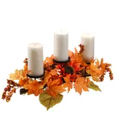 National Tree Company 24" Harvest Maple Leaf Candleholder