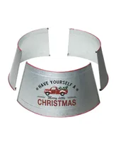 Glitzhome Galvanized Metal Truck Tree Collar Kd, 26" - Silver