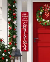 Glitzhome Lighted Wooden Pet "Christmas" Porch Sign, 42"