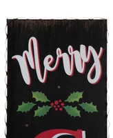 Glitzhome Lighted Wooden Christmas Porch Sign, 42"