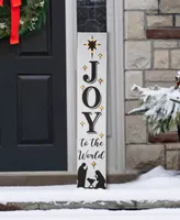 Glitzhome Lighted Wooden Nativity Porch Sign, 42"