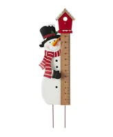 Glitzhome Snowman Snow Gauge Yard Stake or Wall Decor, 40"