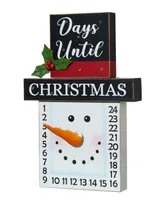 Glitzhome Wooden Christmas Snowman Countdown Calendar, 15"