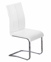 England Modern Faux Leather with Chrome Dining Side Chairs, Set of 2