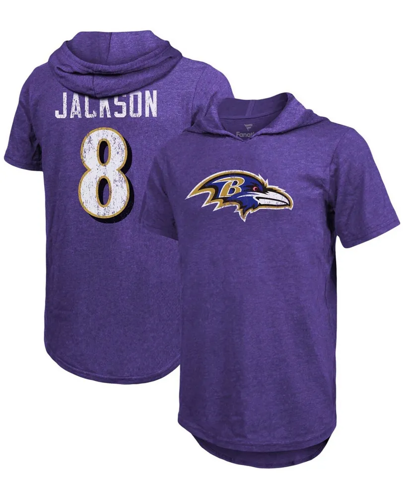 Men's Fanatics Branded Lamar Jackson Purple Baltimore Ravens Player Icon Name & Number T-Shirt