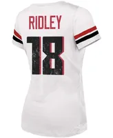 Women's Calvin Ridley White Atlanta Falcons Name Number V-Neck T-shirt