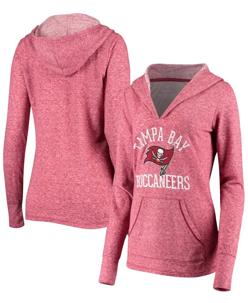 Women's Red Tampa Bay Buccaneers Doubleface Slub Pullover Hoodie