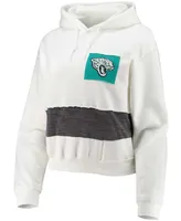 Women's White Jacksonville Jaguars Crop Dolman Pullover Hoodie