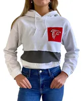 Women's White Atlanta Falcons Crop Dolman Pullover Hoodie