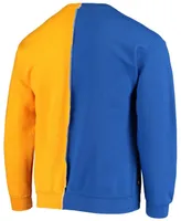 Men's Royal, Gold-Tone Los Angeles Rams Split Center Pullover Sweatshirt - Royal Blue, Gold