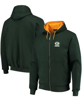 Men's Green Green Bay Packers Craftsman Thermal Lined Full-Zip Hoodie