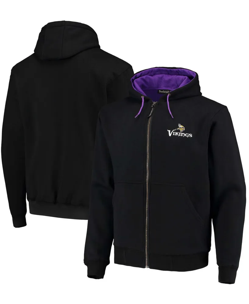 Men's Dunbrooke Black Minnesota Vikings Craftsman Thermal-Lined Full-Zip Hoodie