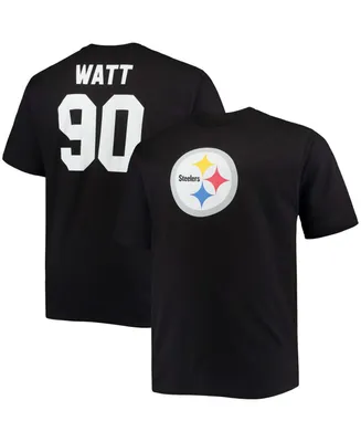 Men's Big and Tall T.j. Watt Black Pittsburgh Steelers Player Name Number T-shirt