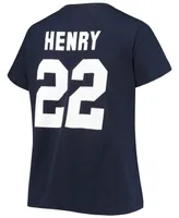 Women's Plus Derrick Henry Navy Tennessee Titans Name Number V-Neck T-shirt