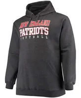 Men's Big and Tall Heathered Charcoal New England Patriots Practice Pullover Hoodie