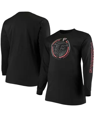 Men's Big and Tall Black Atlanta Falcons Color Pop Long Sleeve T-shirt