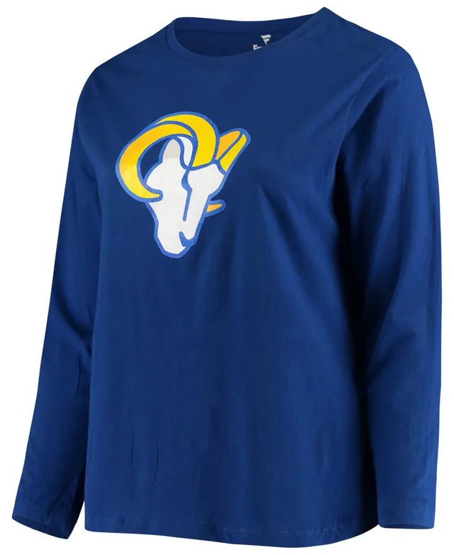 '47 Royal Los Angeles Rams Skyler Parkway Cropped Long Sleeve T-Shirt