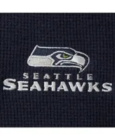 Men's College Navy Seattle Seahawks Maverick Thermal Henley Long Sleeve T-shirt