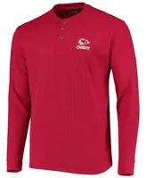 Men's Red Kansas City Chiefs Maverick Thermal Henley Long Sleeve T-shirt