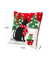 Glitzhomeooked Christmas Cat Pillow