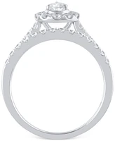 Diamond Pear-Cut Halo Bridal Set (1 ct. t.w.) in 14k White Gold