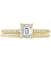 Effy Diamond Baguette Cluster Bridal Set (3/8 ct. t.w.) 14k White or Yellow Gold