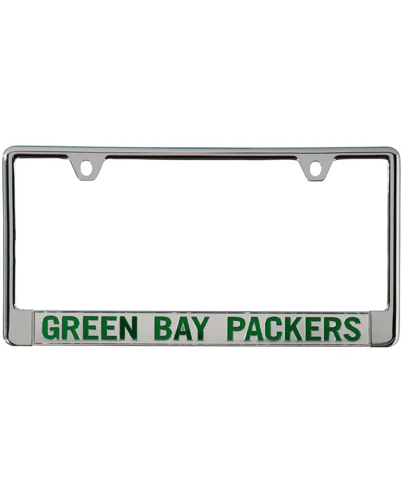 Multi Green Bay Packers Metal Frame Acrylic Bottom Inlaid Mirror License Plate Frame