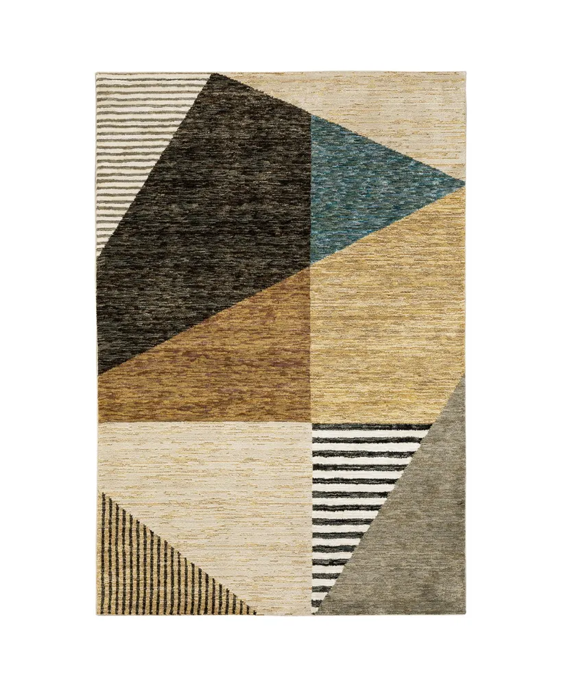 Jhb Design Deco PZZ10 5'3" x 7'3" Area Rug - Gold