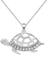 Diamond Turtle 18" Pendant Necklace (1/10 ct. t.w.) in Sterling Silver