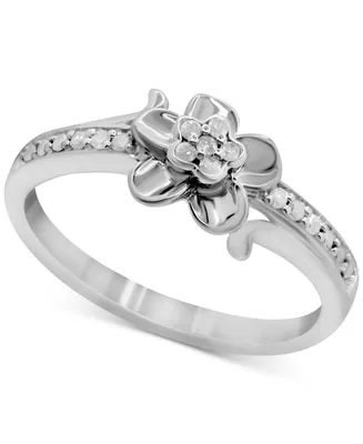 Diamond Flower Ring (1/10 ct. t.w.) Sterling Silver