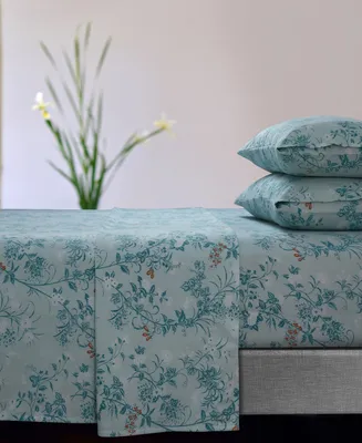 Tribeca Living Katy Floral Flannel Extra Deep Pocket Piece Sheet Set