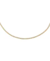 Thin Tennis Choker 14k Gold Plated Over Sterling Silver