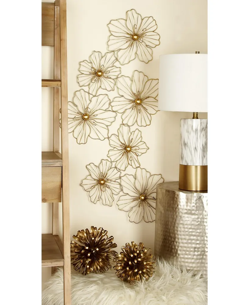 Modern Floral Wall Decor - Gold