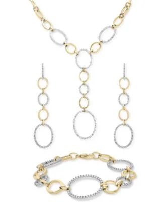 Wrapped In Love Diamond Oval Link Jewelry Collection In 14k Gold Plated Sterling Silver Created For Macys