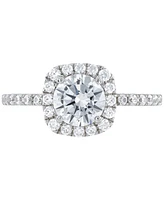 Grown With Love Igi Certified Lab Diamond Halo Engagement Ring (1-1/2 ct. t.w.) 14k White Gold