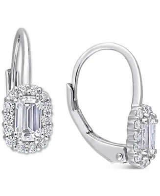 Lab-Created Moissanite Leverback Earrings (4/5 ct. t.w.) in Sterling Silver