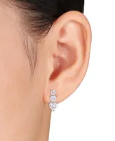 Lab-Grown Moissanite Graduated Heart Stud Earrings (3-1/2 ct. t.w.) in Sterling Silver