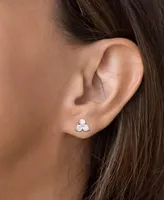 Lab-Created Moissanite Trillium Cluster Stud Earrings (2-1/6 ct. t.w.) in Sterling Silver