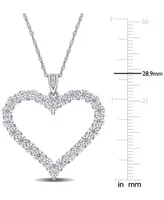 Lab-Grown Moissanite Heart 18" Pendant Necklace (2-2/5 ct. t.w.) in Sterling Silver