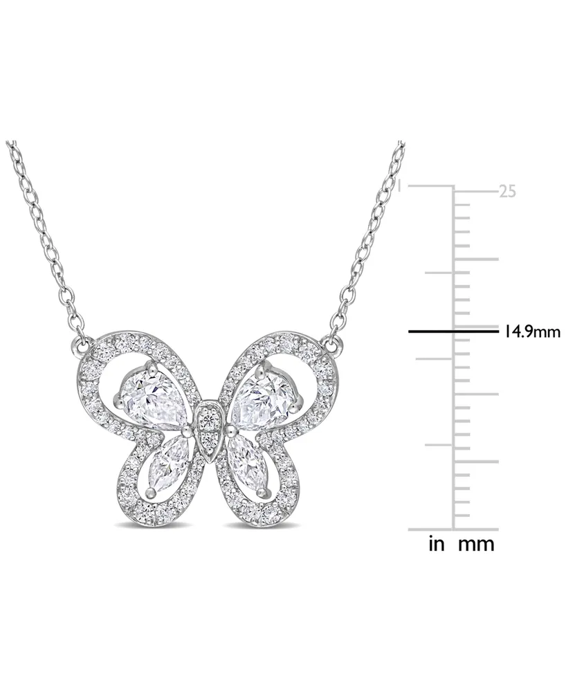 Lab-Grown Moissanite Butterfly 18" Pendant Necklace (1-3/4 ct. t.w.) in Sterling Silver