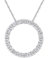 Lab-Grown Moissanite Circle 17" Pendant Necklace (2-1/5 ct. t.w.) in 14k White Gold