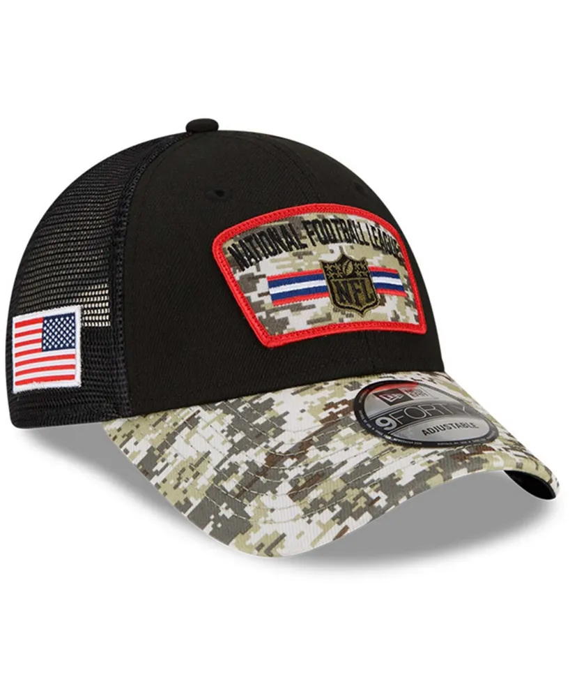 Men's New Era Black/Camo Denver Broncos 2021 Salute To Service Trucker  9FORTY Snapback Adjustable Hat