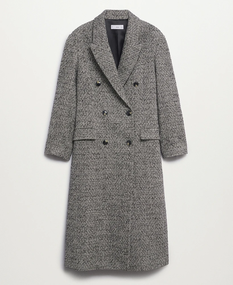 Mango Women's Buttoned Wool Coat