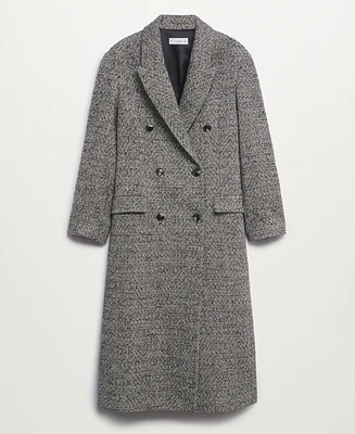 Mango Women's Buttoned Wool Coat