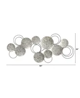 Galvanized Embossed Discs Wall Art Decor, 4.5' x 2' - Silver