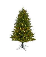 Vermont Spruce Artificial Christmas Tree with 200 Color Changing Multifunction and Remote Control Led Lights and 400 Bendable Branches, 4'