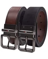 Tommy Hilfiger Men's Two-In-One Reversible Roller Bar Buckle Belt