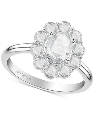 Art Carved Diamond Rose-Cut Oval Halo Engagement Ring (7/8 ct. t.w.) in 14k White, Yellow or Rose Gold