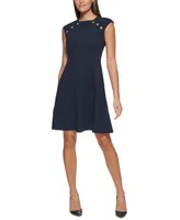 Tommy Hilfiger Button-Detail Fit & Flare Dress